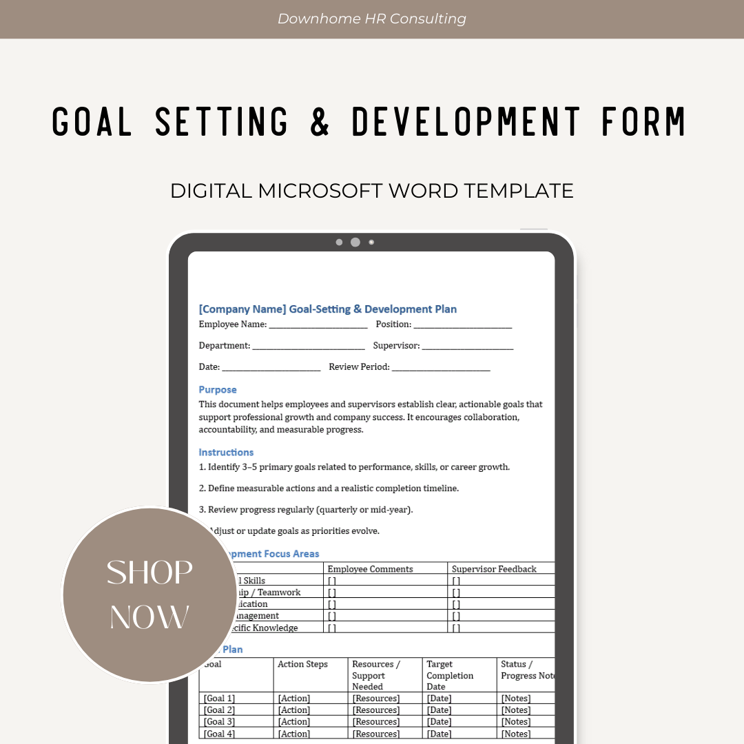 Goal Setting & Development Form