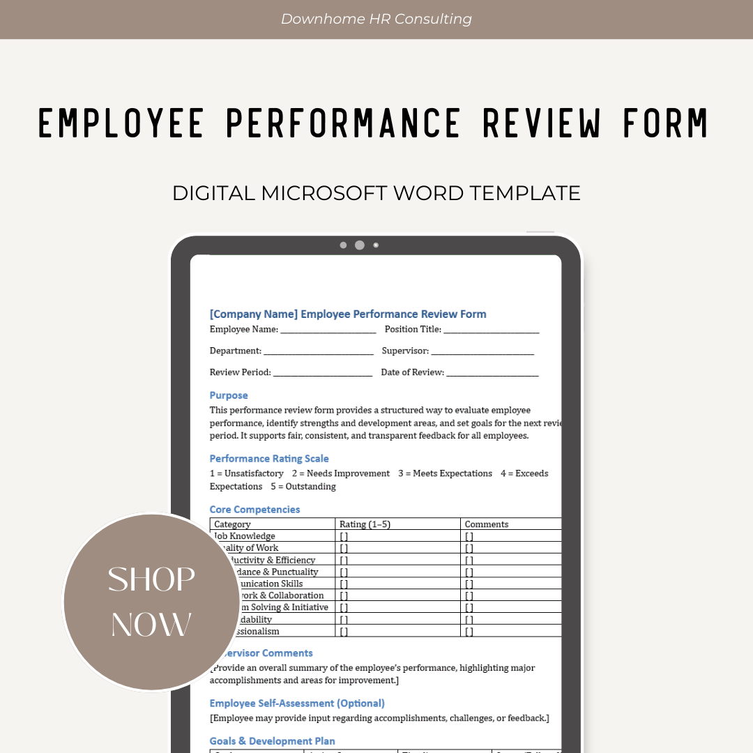 Employee Performance Review Form