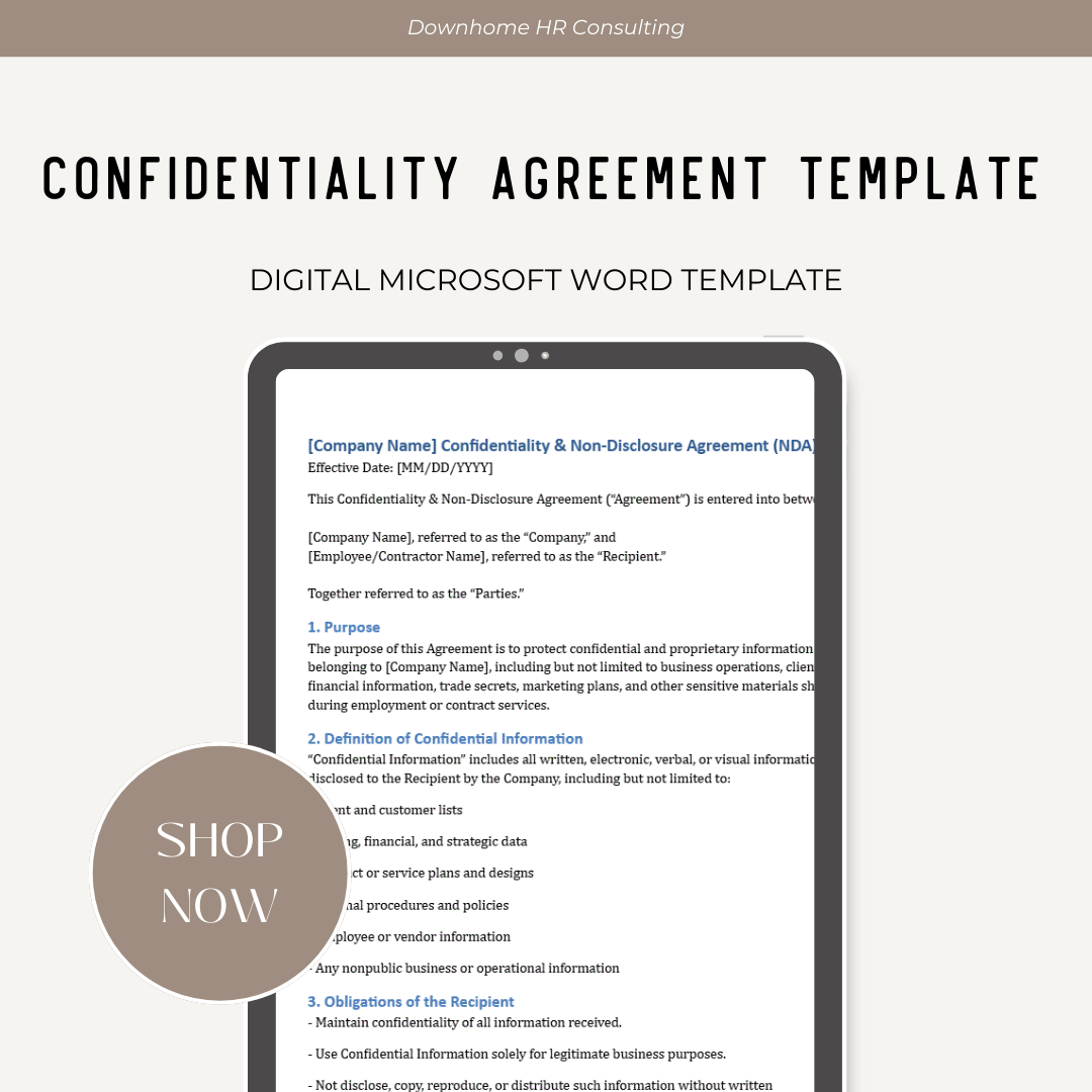 Confidentiality Agreement Template