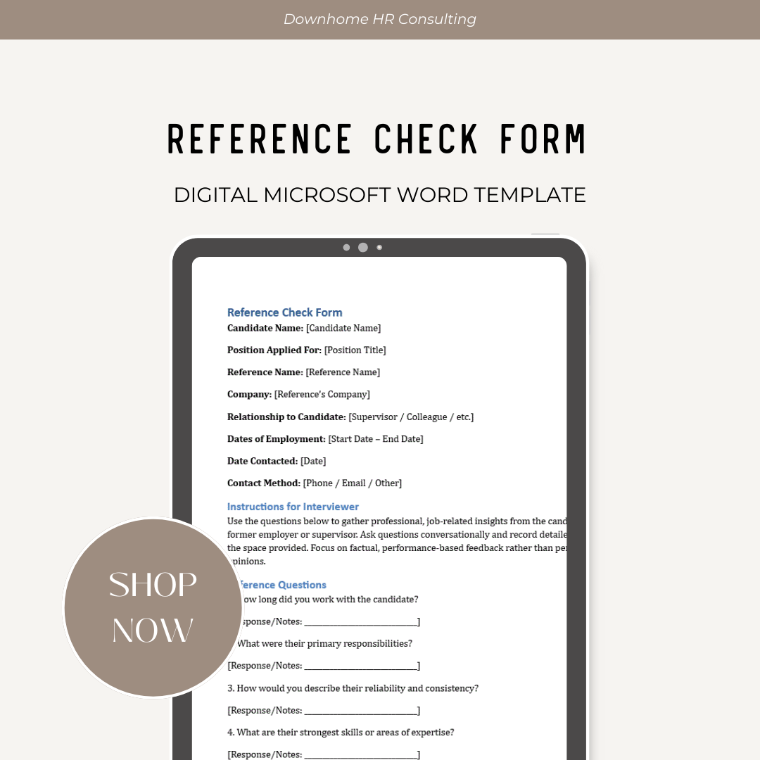Reference Check Form