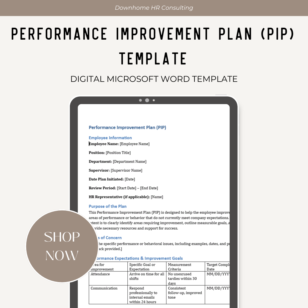 Performance Improvement Plan (PIP) Template