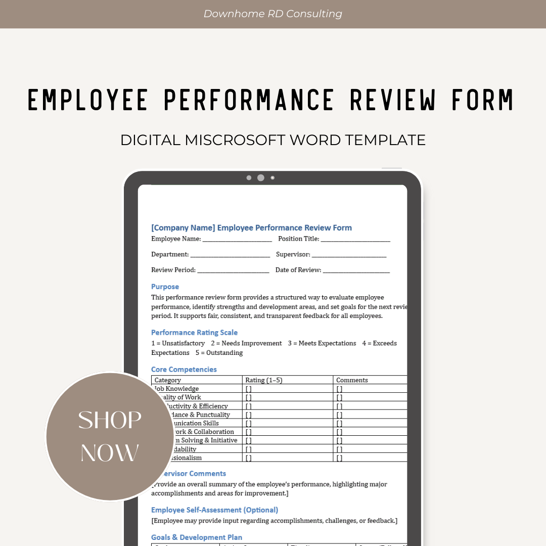 Employee Performance Review Form